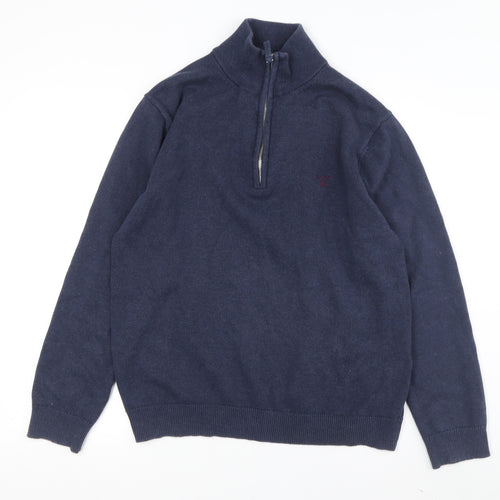 Gant Men's Blue Cotton Full Zip Jumper - Size L