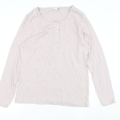 The White Company Women's Ivory XL Jersey Henley Top