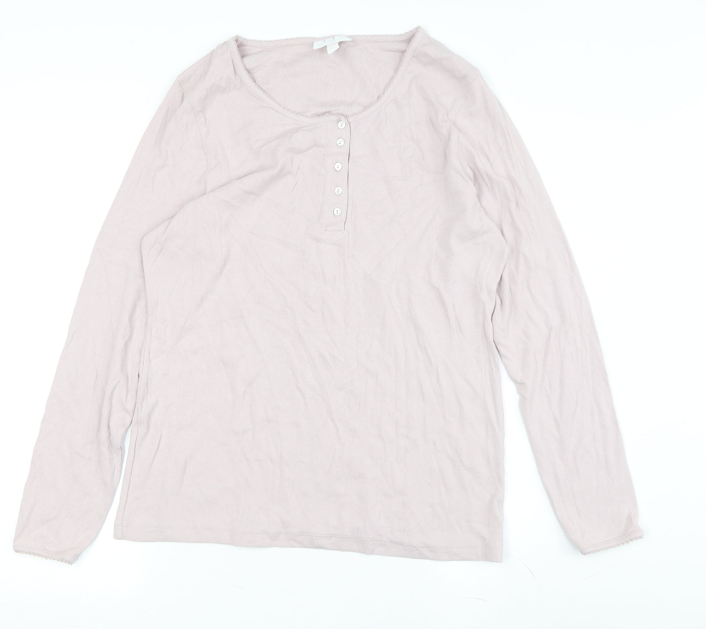 The White Company Women's Ivory XL Jersey Henley Top