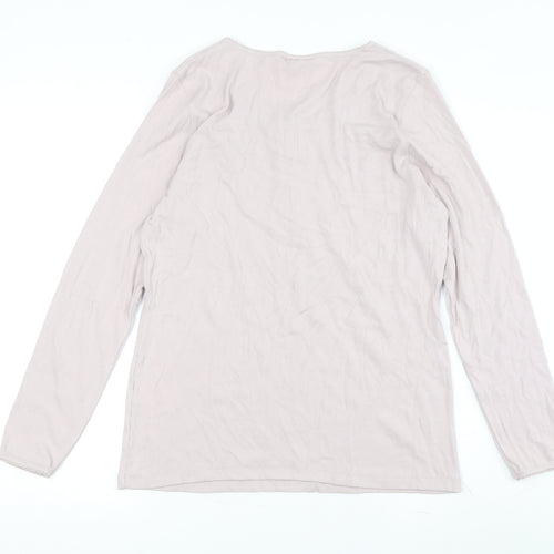 The White Company Women's Ivory XL Jersey Henley Top