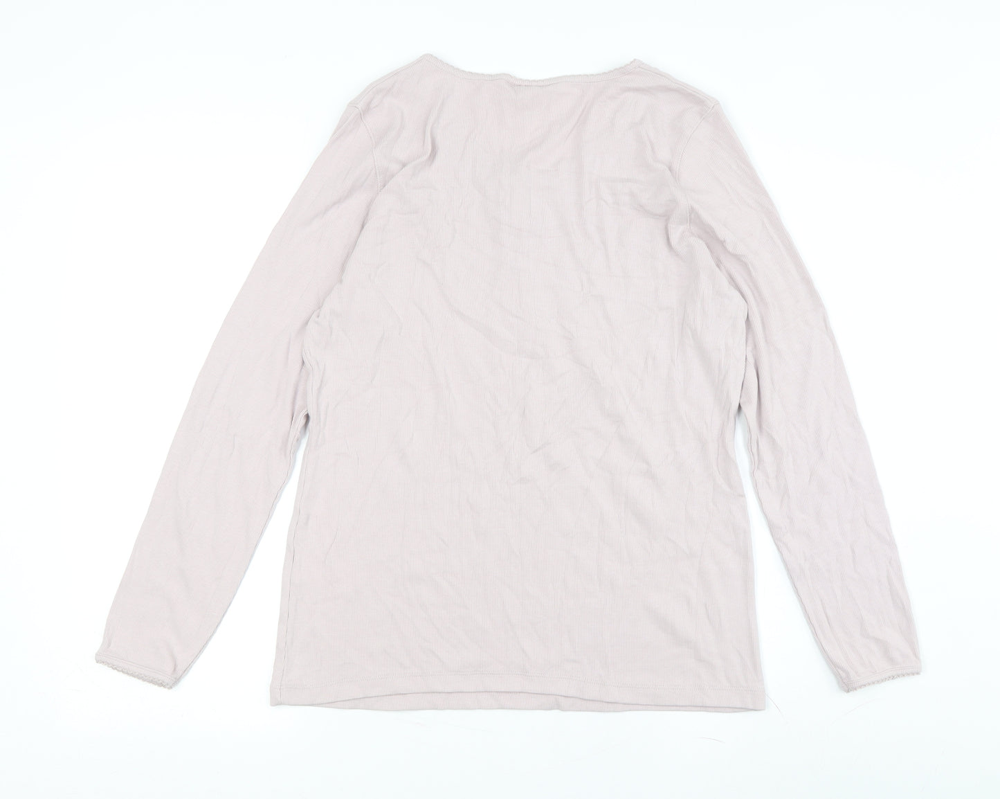 The White Company Women's Ivory XL Jersey Henley Top