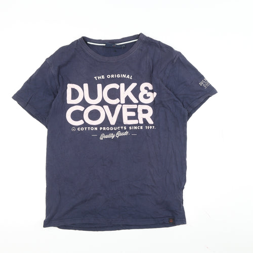 Duck & Cover Men's Blue Graphic T-Shirt Size S
