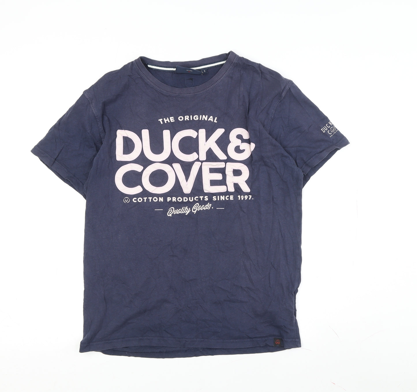 Duck & Cover Men's Blue Graphic T-Shirt Size S