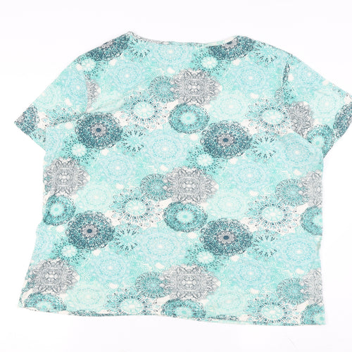 Damart Women's Multicoloured Geometric T-Shirt, XL, Cotton