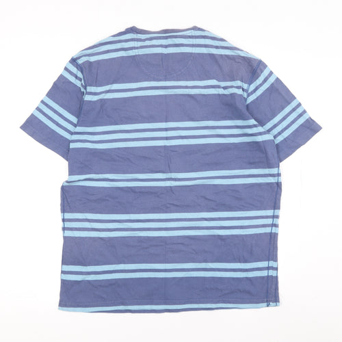 Marks and Spencer Men's Blue Striped T-Shirt, Size S