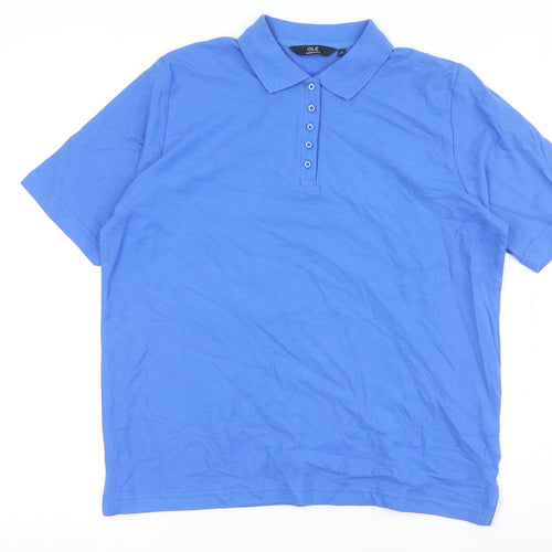 Isle Essentials Men's Blue Polo Large Short Sleeve