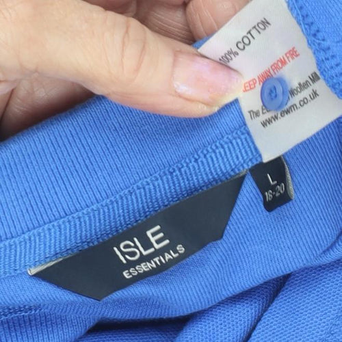 Isle Essentials Men's Blue Polo Large Short Sleeve