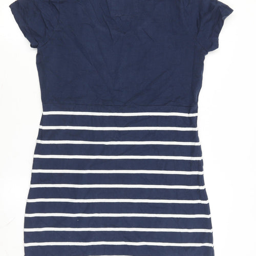 Lazy Jacks Women Blue Nautical Stripes T-Shirt Dress