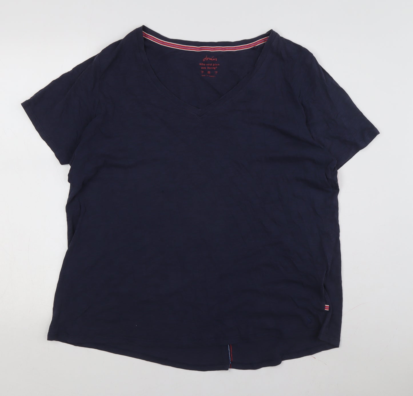 Joules Women's Blue V-Neck T-Shirt Size 18