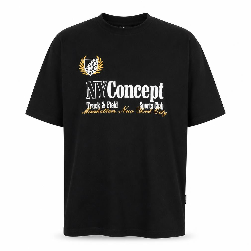 Front view of NY Concept Men's Black Medium Sports T-Shirt