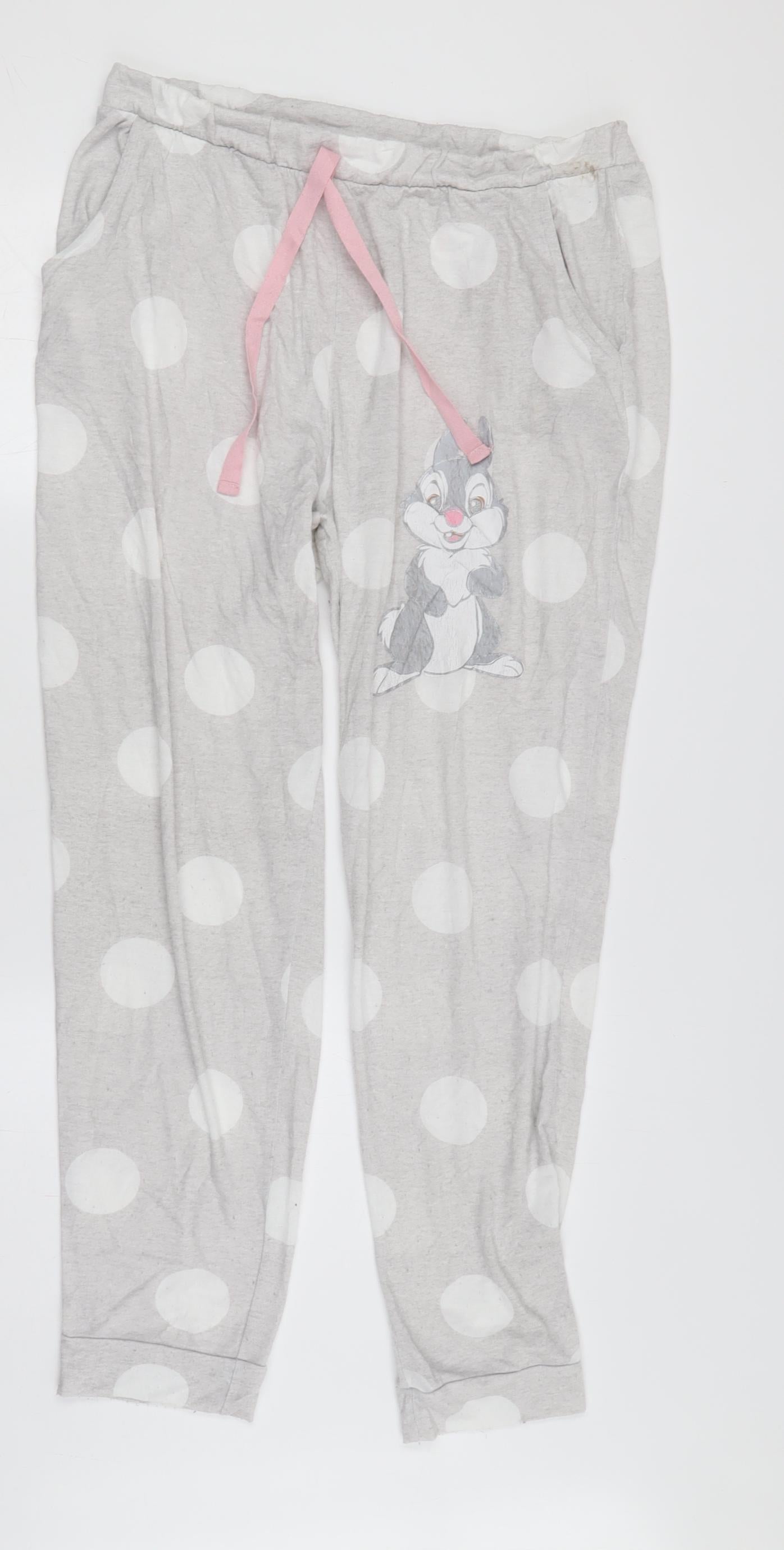 Disney Women's Grey Polka Dot Lounge Pants Size 14