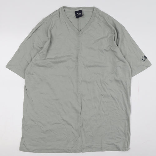 Cotton Traders Men's Green V-Neck T-Shirt M