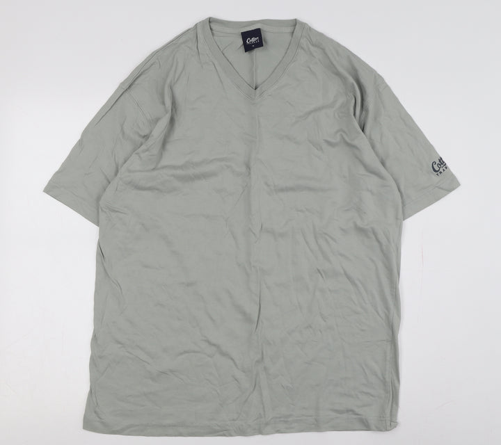 Cotton Traders Men's Green V-Neck T-Shirt M