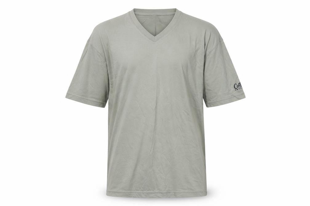 Front view of Cotton Traders Men's Green V-Neck T-Shirt M