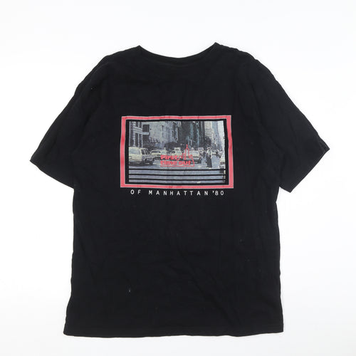 Moussy Unisex Black Graphic Print T-Shirt One Size