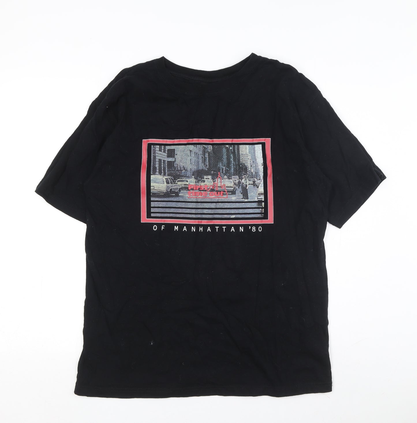Moussy Unisex Black Graphic Print T-Shirt One Size