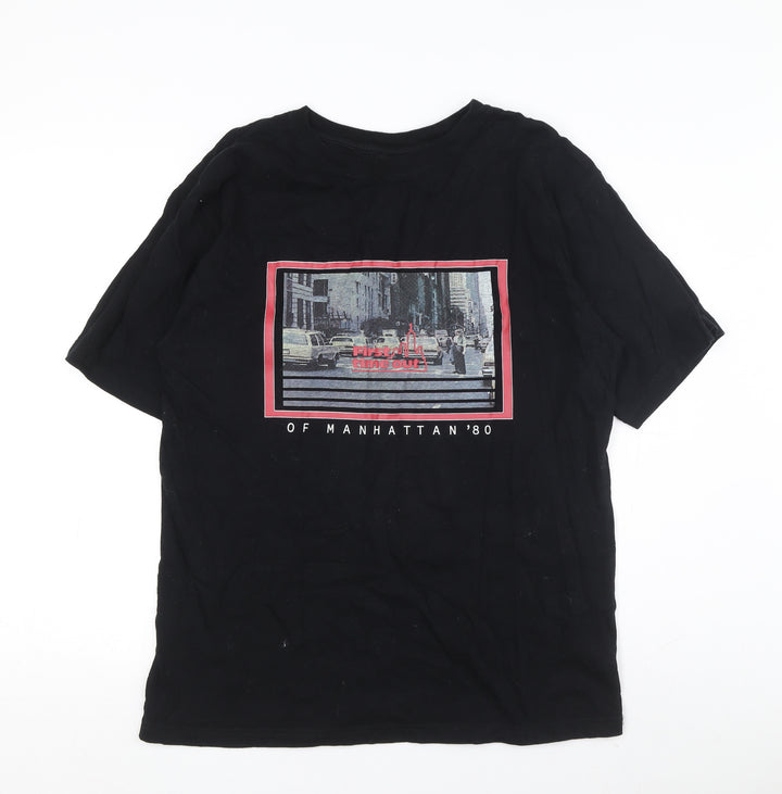 Moussy Unisex Black Graphic Print T-Shirt One Size