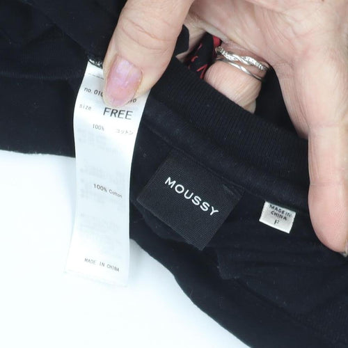 Moussy Unisex Black Graphic Print T-Shirt One Size