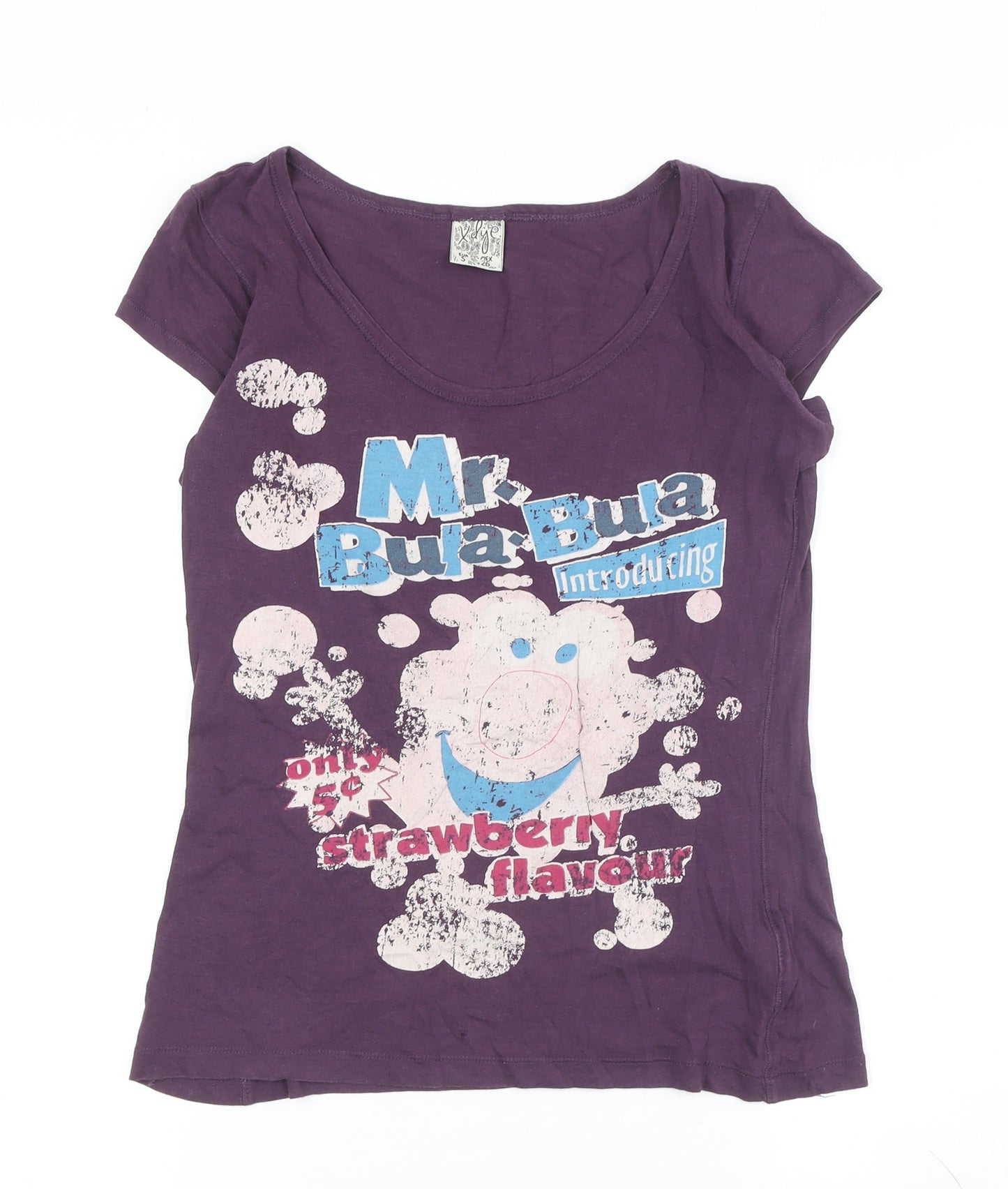 X-Dye Women's Purple T-Shirt, Size S, Basic, Scoop Neck