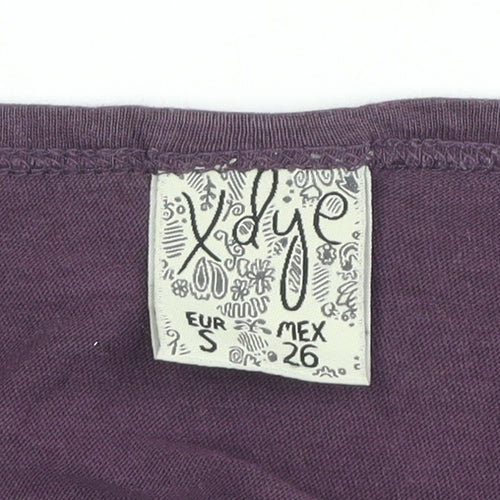 X-Dye Women's Purple T-Shirt, Size S, Basic, Scoop Neck