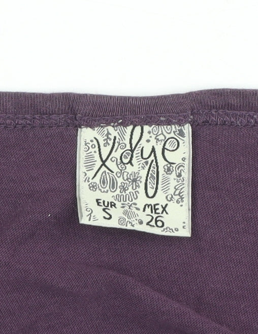 X-Dye Women's Purple T-Shirt, Size S, Basic, Scoop Neck