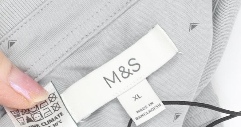 Marks and Spencer Grey Men's Polo, Size XL, Short Sleeve