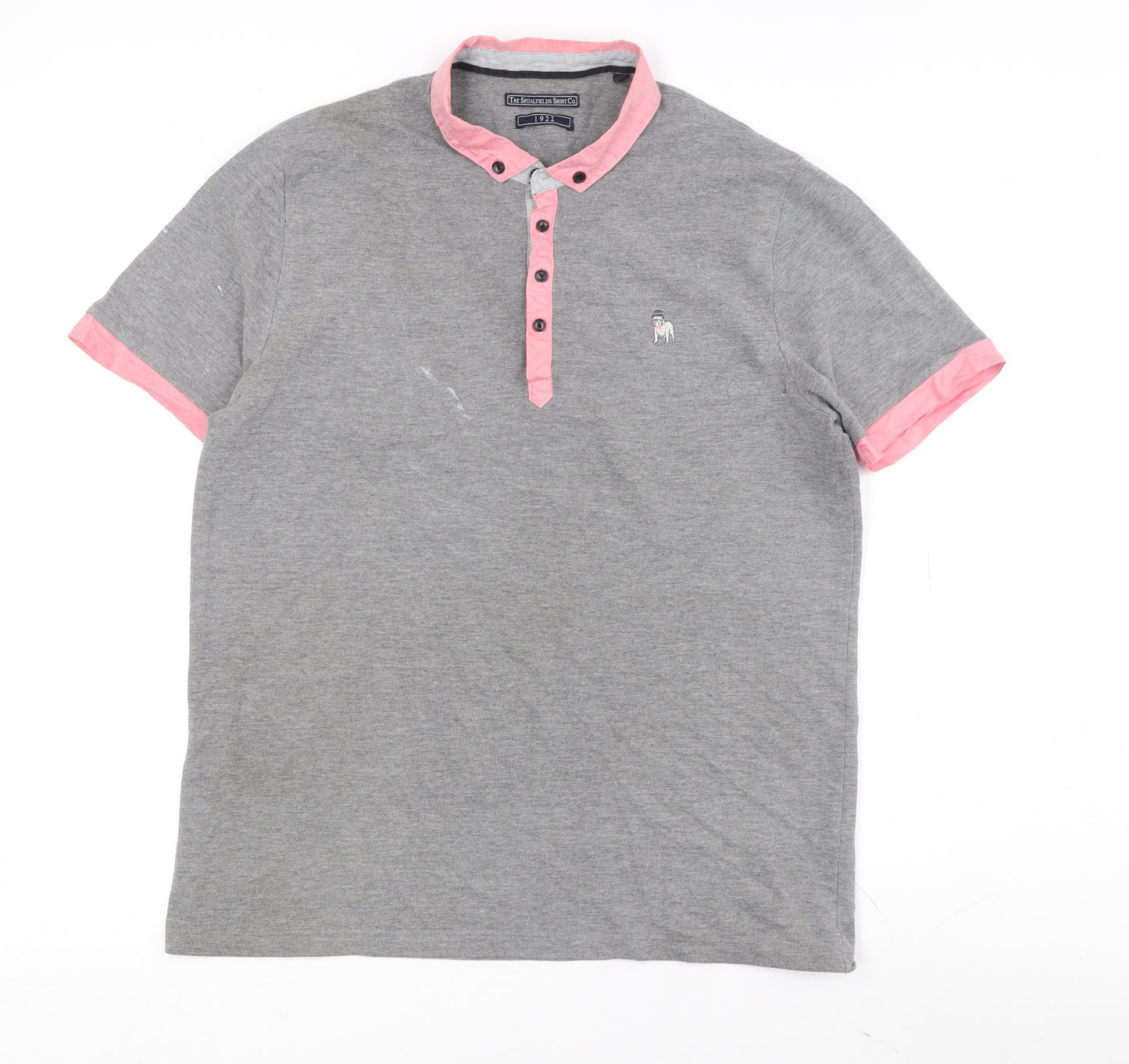 The Spitalfields Shirt Co Men's Grey Polo Shirt Size L