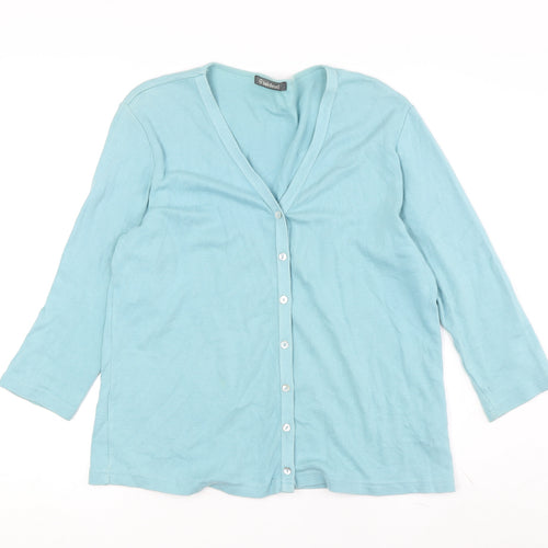 Hawkshead Women's Blue Cardigan V-Neck Medium