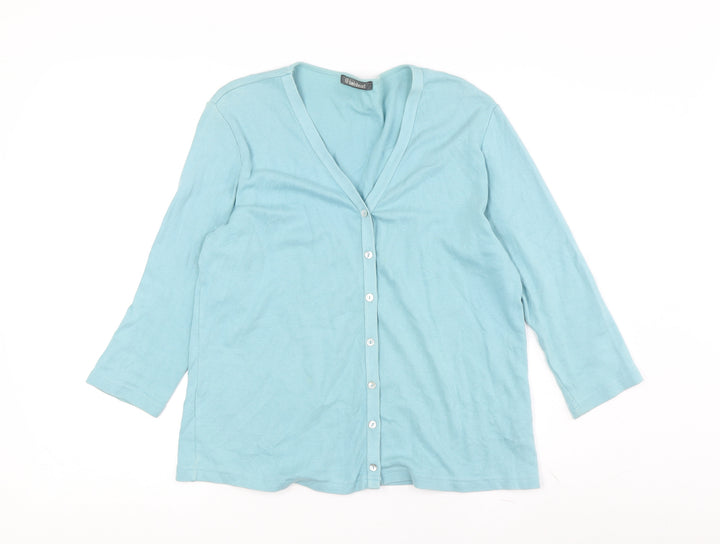 Hawkshead Women's Blue Cardigan V-Neck Medium