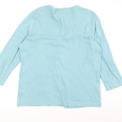 Hawkshead Women's Blue Cardigan V-Neck Medium