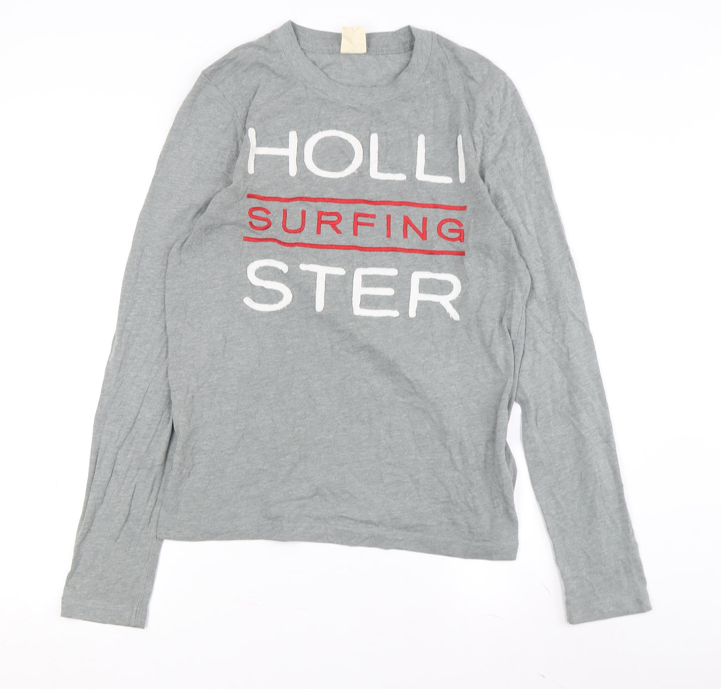 Hollister Teens Grey Long Sleeve Surfing T-Shirt S