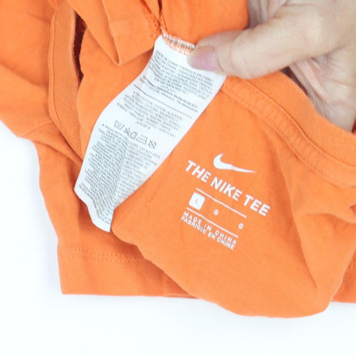 Nike Men's Orange Crew Neck T-Shirt L