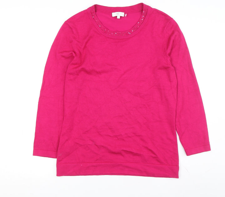 CC Women's Pink Sequin Pullover Jumper - Size S
