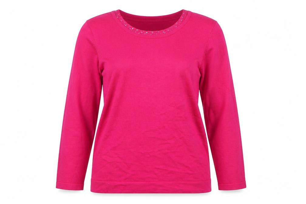 Front view of Country Casuals Women's Pink Sequin jumper -, size S