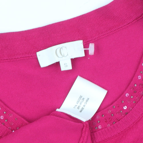 CC Women's Pink Sequin Pullover Jumper - Size S