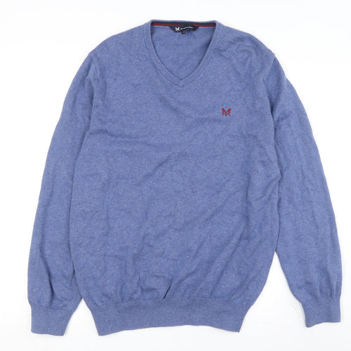 G Crew Clothing Men's Blue Cotton Cashmere Pullover L