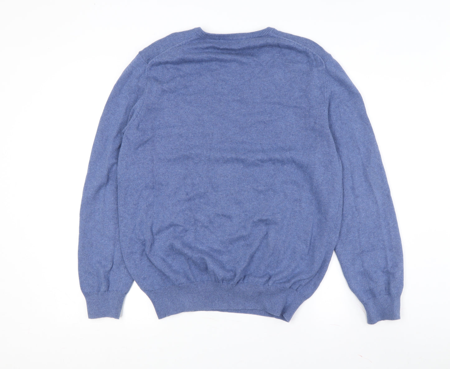 G Crew Clothing Men's Blue Cotton Cashmere Pullover L