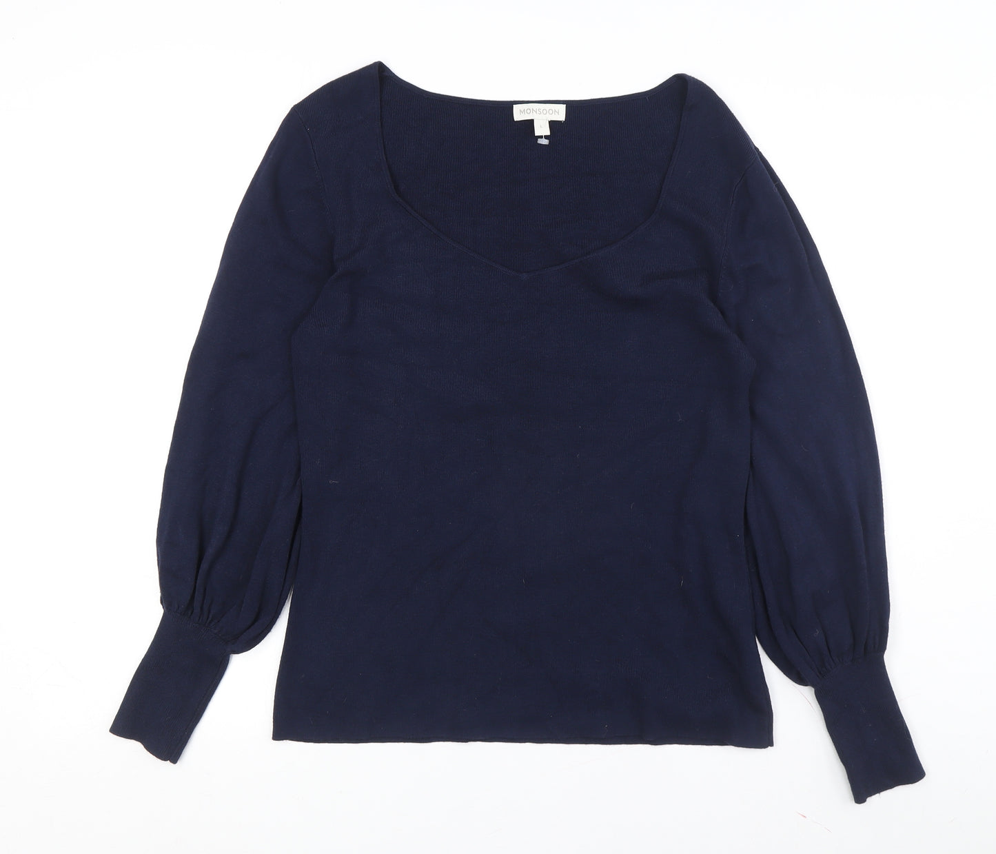 Monsoon Women's Blue V-Neck Pullover Jumper - L