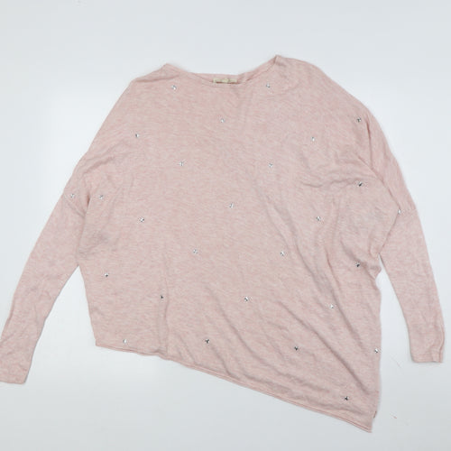 Phase Eight Women's Pink Pullover Jumper, S, Studded, Casual