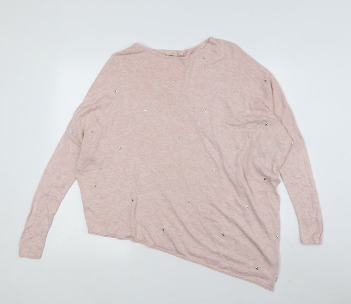 Phase Eight Women's Pink Pullover Jumper, S, Studded, Casual