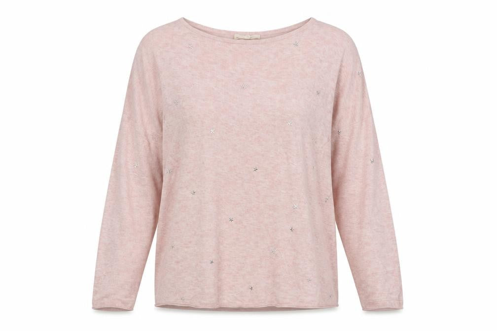 Front view of Phase Eight Women's Pink jumper, S, Studded, Casual