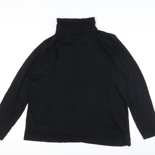 Glen Valley Men's Black Roll Neck Cotton Jumper L