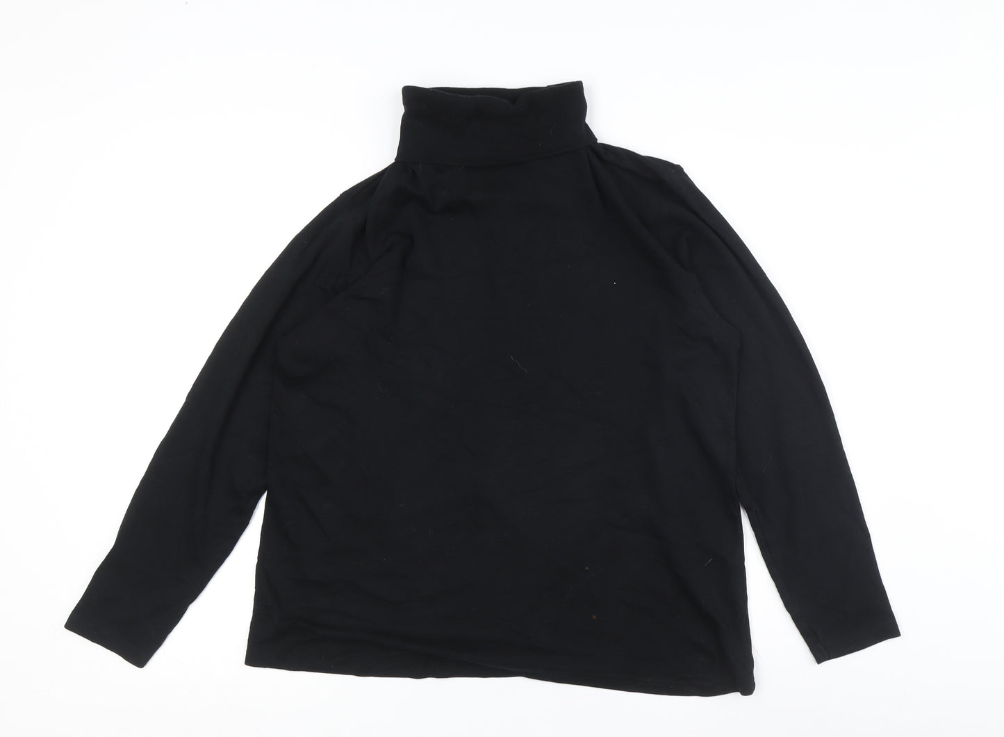 Glen Valley Men's Black Roll Neck Cotton Jumper L