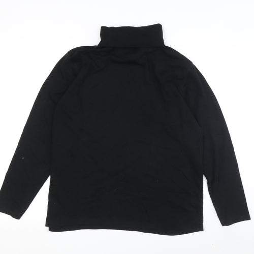 Glen Valley Men's Black Roll Neck Cotton Jumper L