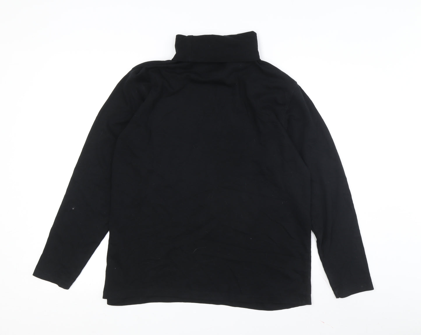 Glen Valley Men's Black Roll Neck Cotton Jumper L