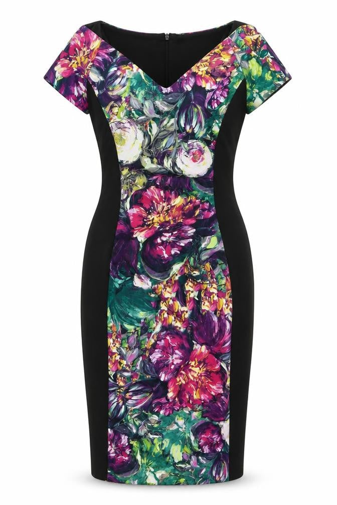 Front view of Amy Childs Women's Multicoloured Bodycon Dress, size 12