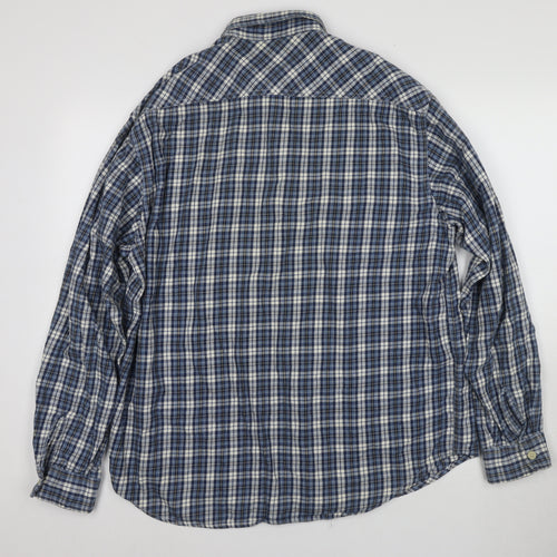Levi's Men's Blue Plaid Button-Up Shirt, Size L