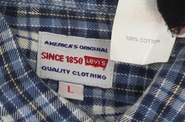 Levi's Men's Blue Plaid Button-Up Shirt, Size L