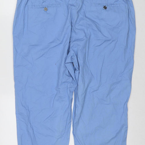 Cotton Traders Women's Blue Cropped Trousers Size 18