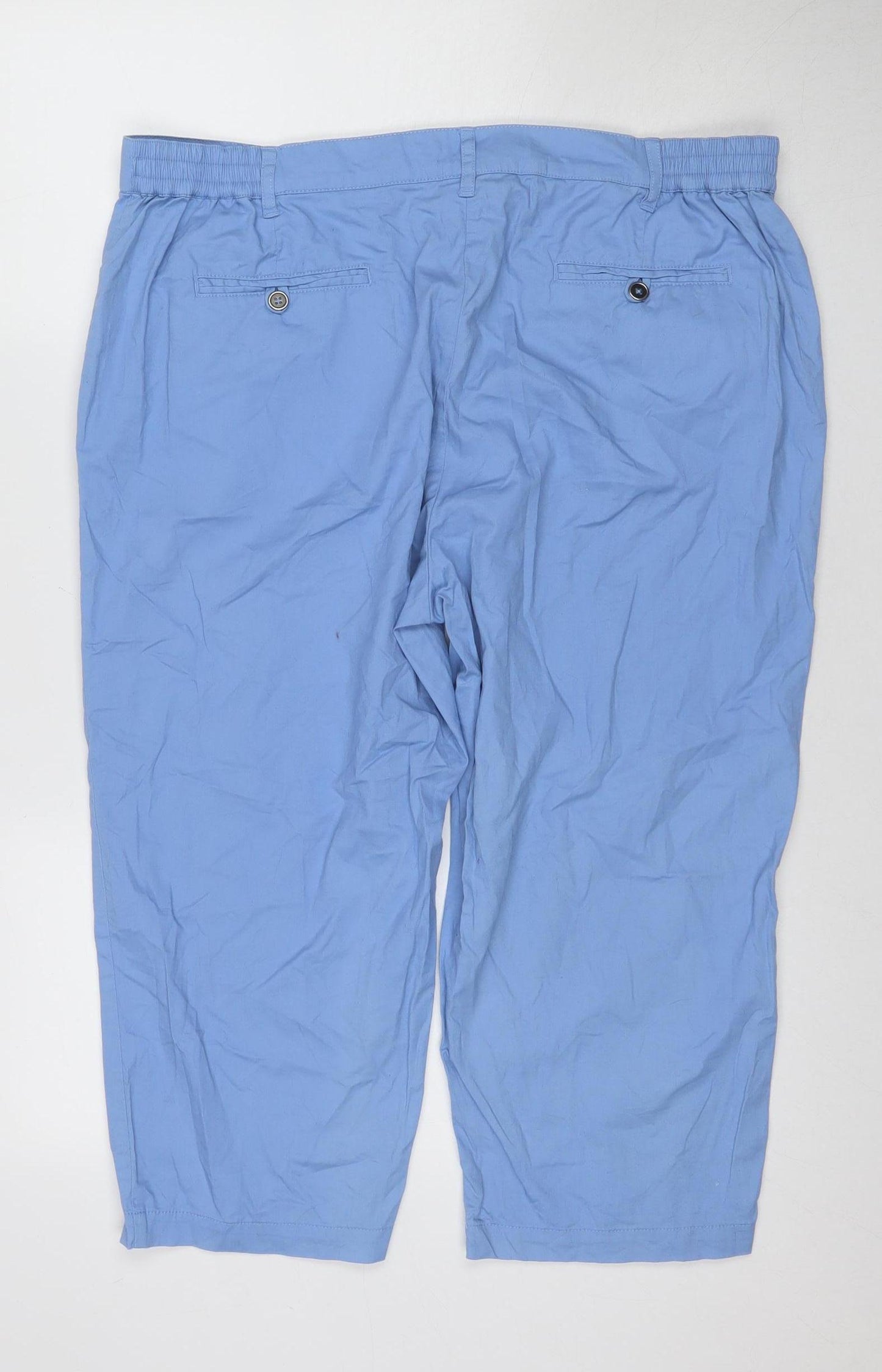 Cotton Traders Women's Blue Cropped Trousers Size 18